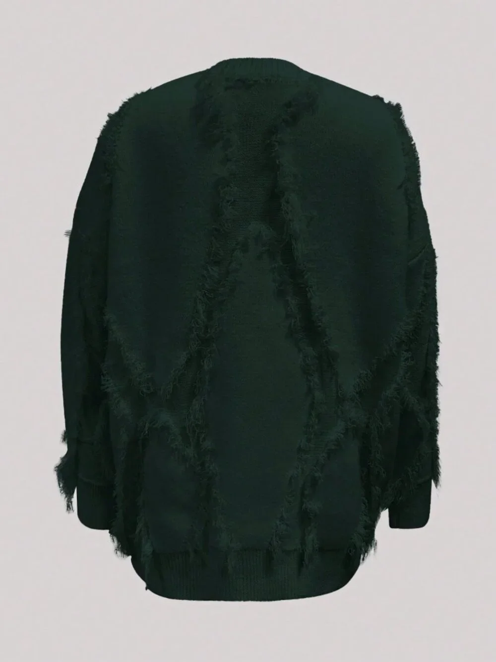 Dark Green Casual Women's Round Neck Loose Drop Sleeve Pullover